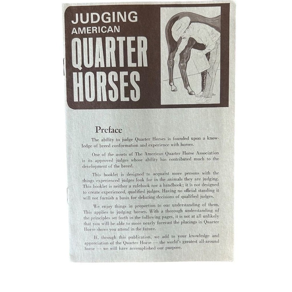 VTG 1969 Judging American Quarter Horses Booklet Official Guide Western Ranch
